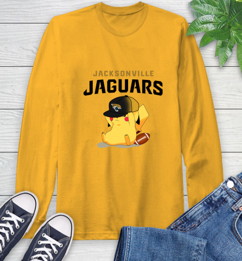NFL Pikachu Football Sports Jacksonville Jaguars Long Sleeve T-Shirt 3