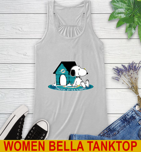NFL Football Miami Dolphins Snoopy The Peanuts Movie Shirt Racerback Tank