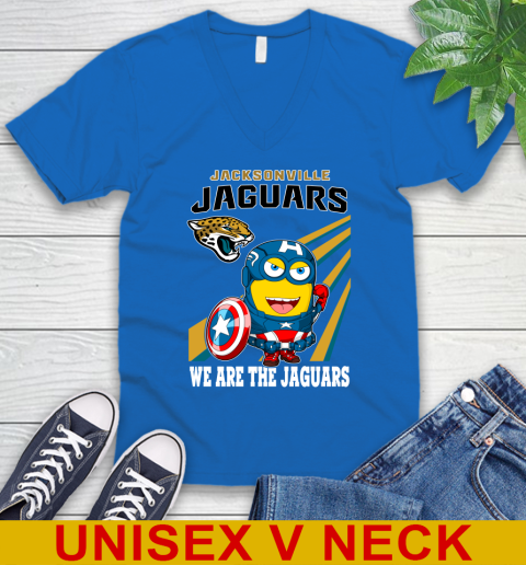 NFL Football Jacksonville Jaguars Captain America Marvel Avengers Minion Shirt V-Neck T-Shirt 5