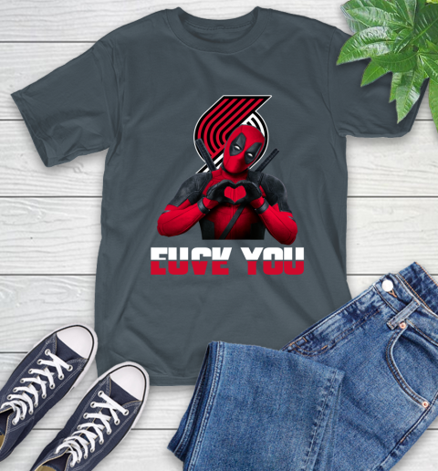 NBA Portland Trail Blazers Deadpool Love You Fuck You Basketball Sports T-Shirt 10