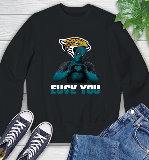 NHL Jacksonville Jaguars Deadpool Love You Fuck You Football Sports Sweatshirt