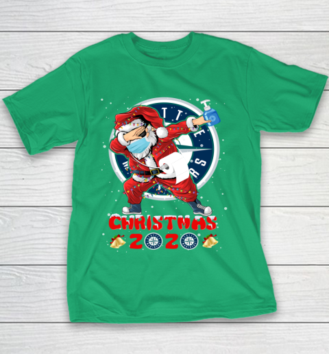Seattle Mariners Funny Santa Claus Dabbing Christmas 2020 MLB Youth T-Shirt 3