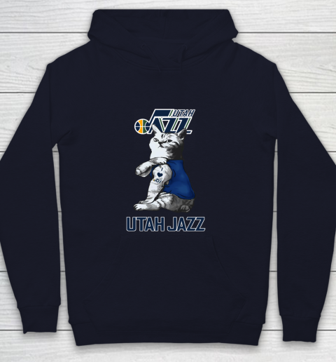 NBA Basketball My Cat Loves Utah Jazz Youth Hoodie 2