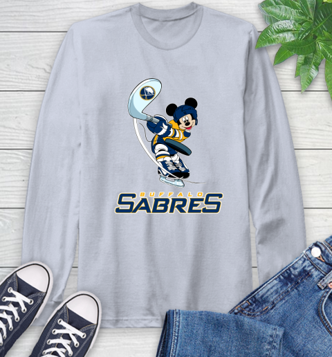 NHL Hockey Buffalo Sabres Cheerful Mickey Mouse Shirt Long Sleeve T-Shirt - Image 7