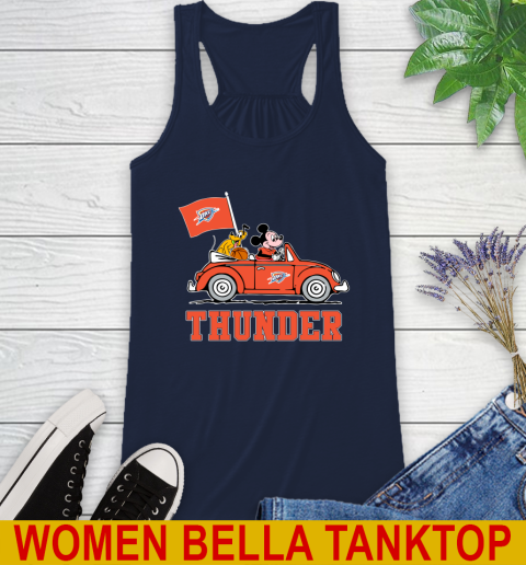 NBA Basketball Oklahoma City Thunder Pluto Mickey Driving Disney Shirt Racerback Tank 11