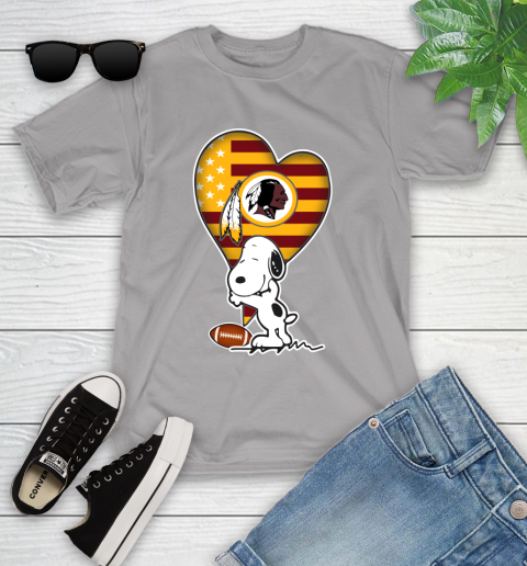 Washington Redskins NFL Football The Peanuts Movie Adorable Snoopy Youth T-Shirt 4