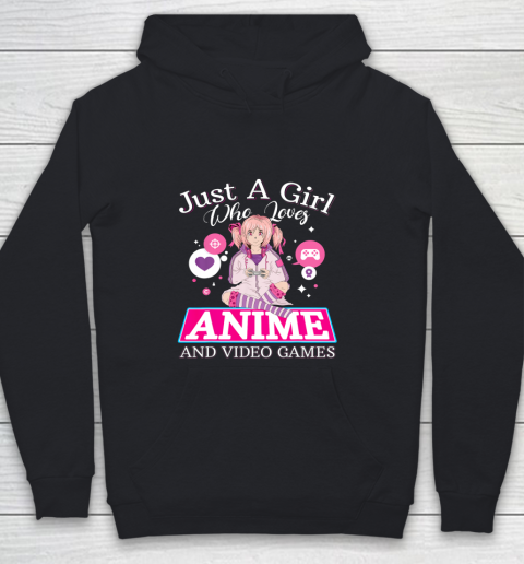 Just A Girl Who Loves Anime And Video Games Gift Character Youth Hoodie