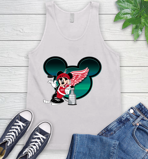 NHL Detroit Red Wings Stanley Cup Mickey Mouse Disney Hockey T Shirt Tank Top