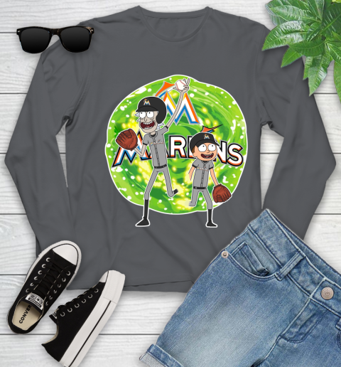 MLB Miami Marlins Rick And Morty Baseball Sports Youth Long Sleeve 8