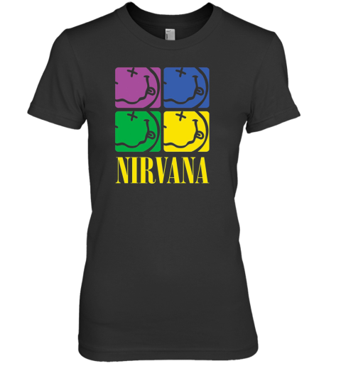 Nirvana Four Smiley Face Visionary Premium Women's T-Shirt