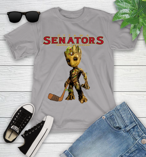 Ottawa Senators NHL Hockey Groot Marvel Guardians Of The Galaxy Youth T-Shirt 4