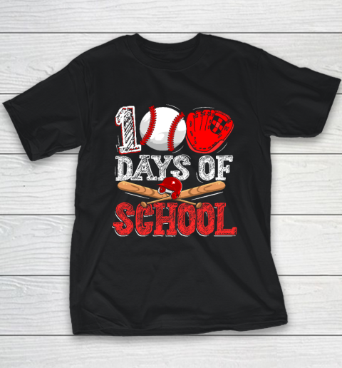 100 Days Of School Baseball 100th Day Youth T-Shirt