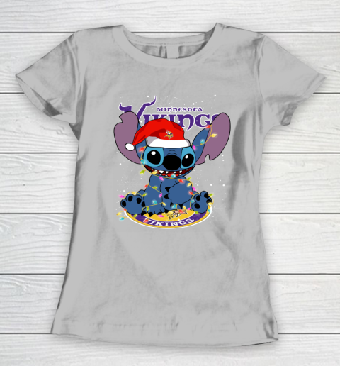 Minnesota Vikings NFL Football noel stitch Christmas Women's T-Shirt 3