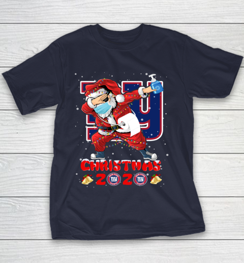 New York Giants Funny Santa Claus Dabbing Christmas 2020 NFL Youth T-Shirt 2