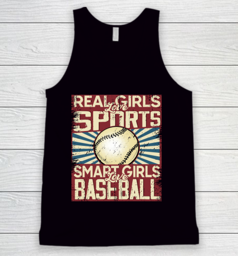 Real girls love sports smart girls love Baseball Tank Top