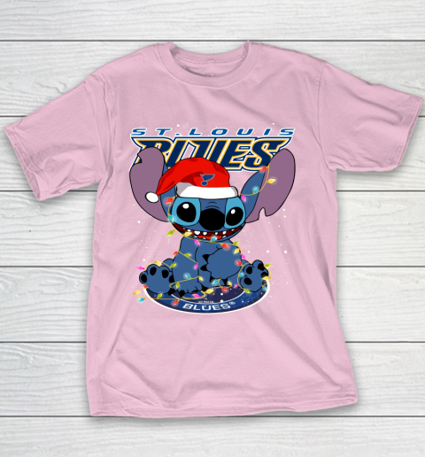 St.Louis Blues NHL Hockey noel stitch Christmas Youth T-Shirt 5