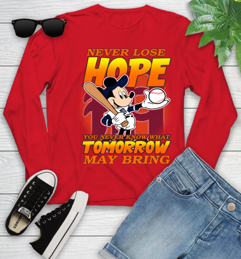 Detroit Tigers MLB Baseball Mickey Disney Never Lose Hope Youth Long Sleeve 11