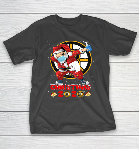 Boston Bruins Funny Santa Claus Dabbing Christmas 2020 NHL T-Shirt