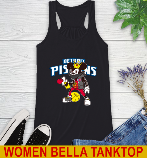 Detroit Pistons NBA Basketball Mickey Peace Sign Sports Racerback Tank 2