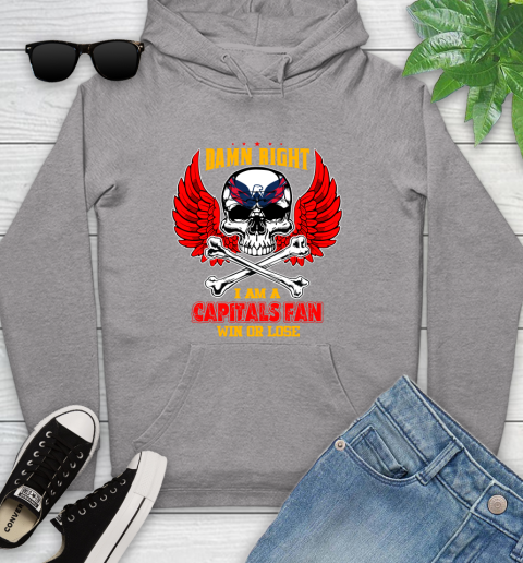 NHL Damn Right I Am A Washington Capitals Win Or Lose Skull Hockey Sports Youth Hoodie 6