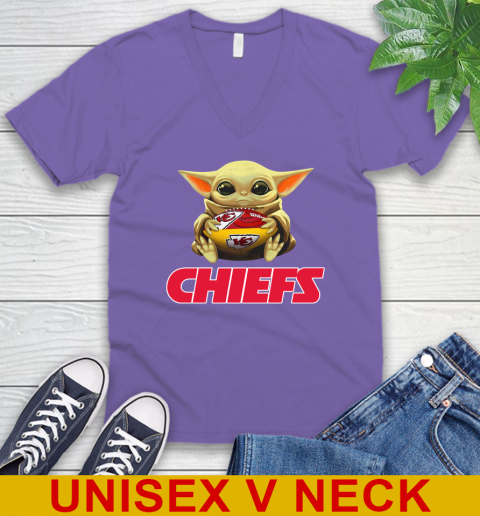 NFL Football Kansas City Chiefs Baby Yoda Star Wars Shirt V-Neck T-Shirt 9
