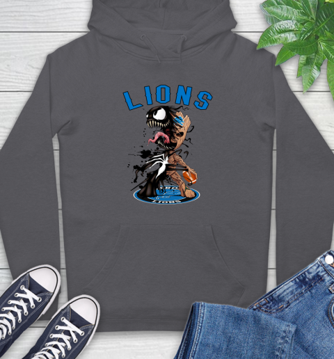 NFL Detroit Lions Football Venom Groot Guardians Of The Galaxy Hoodie 7