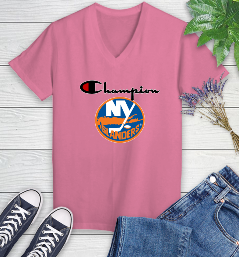 NHL Hockey New York Islanders Champion Shirt Women's V-Neck T-Shirt 9