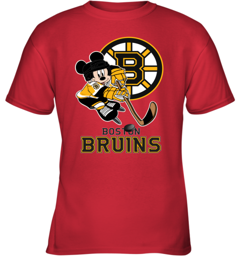 Nhl Hockey Mickey Mouse Team Boston Bruins Women's T-Shirt 