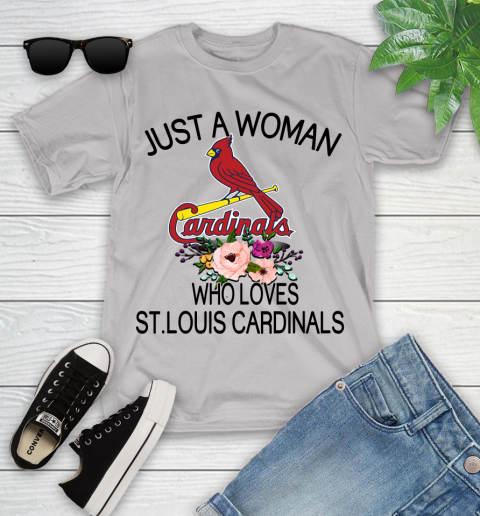 MLB Just A Woman Who Loves St.Louis Cardinals Baseball Sports Youth T-Shirt 10