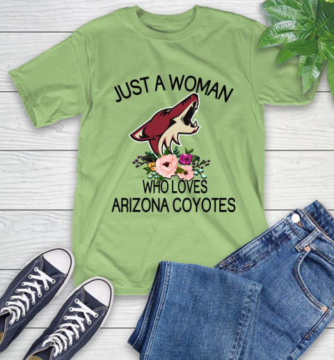 NHL Just A Woman Who Loves Arizona Coyotes Hockey Sports T-Shirt 9