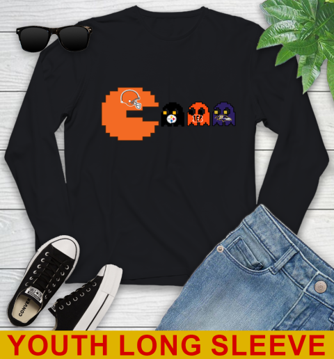 Cleveland Browns NFL Football Pac Man Champion Youth Long Sleeve 2