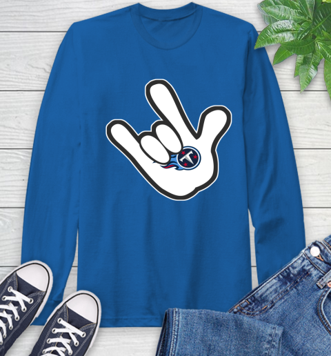 Tennessee Titans NFL Football Mickey Rock Hand Disney Long Sleeve T-Shirt 9