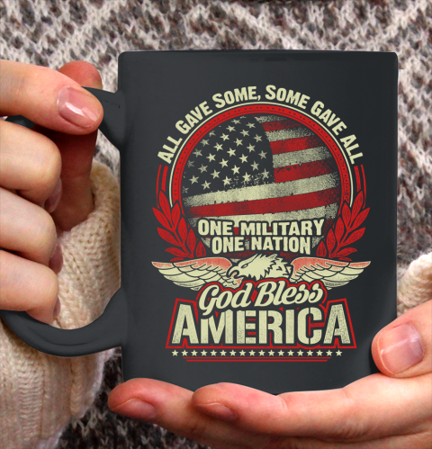 Veteran Shirt God Bless America Ceramic Mug 11oz