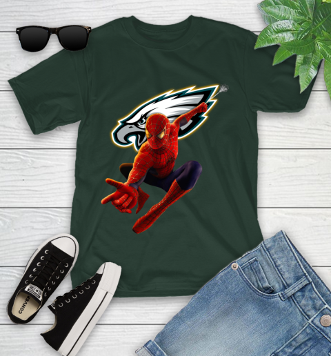 NFL Spider Man Avengers Endgame Football Philadelphia Eagles Youth T-Shirt 5