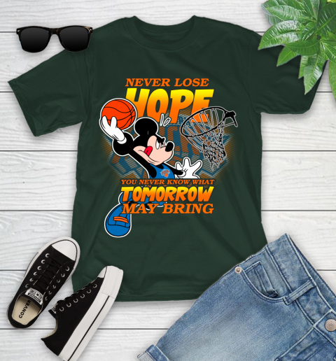 New York Knicks NBA Basketball Mickey Disney Never Lose Hope Youth T-Shirt 5
