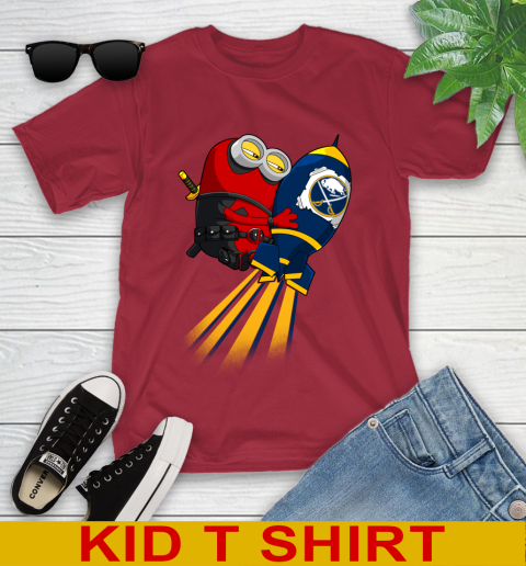 NHL Hockey Buffalo Sabres Deadpool Minion Marvel Shirt Youth T-Shirt 12