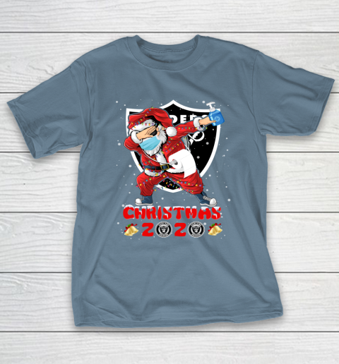 Oakland Raiders Funny Santa Claus Dabbing Christmas 2020 NFL T-Shirt 6