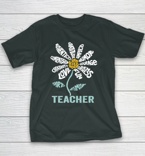 Life is good Teacher Daisy T shirt Teach School Sunflower Youth T-Shirt 3