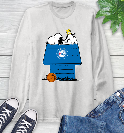 Philadelphia 76ers NBA Basketball Snoopy Woodstock The Peanuts Movie Long Sleeve T-Shirt
