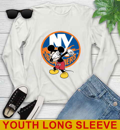 New York Islanders NHL Hockey Dabbing Mickey Disney Sports Youth Long Sleeve 12