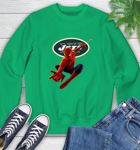 NFL Spider Man Avengers Endgame Football New York Jets Sweatshirt 6