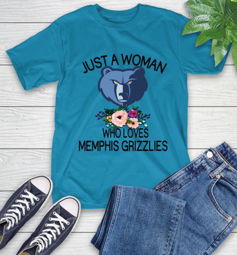 NBA Just A Woman Who Loves Memphis Grizzlies Basketball Sports T-Shirt 7