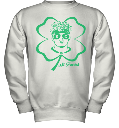 Happy St Patrick S Day 15 Patrick Mahomes Kansas City Chiefs Youth Sweatshirt Cheap T Shirts Store Online Shopping