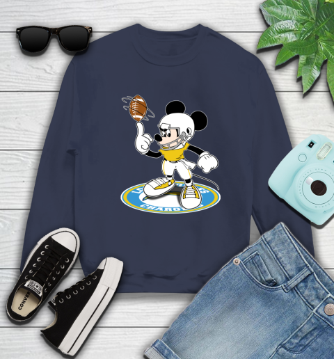 NFL Football Los Angeles Chargers Cheerful Mickey Disney Shirt Sweatshirt 3