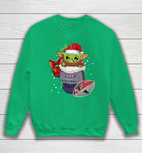 Atlanta Falcons Christmas Baby Yoda Star Wars Funny Happy NFL Sweatshirt 6
