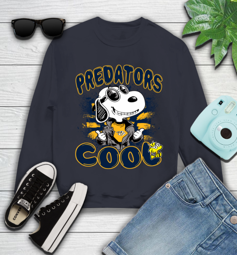 NHL Hockey Nashville Predators Cool Snoopy Shirt Youth Sweatshirt 2