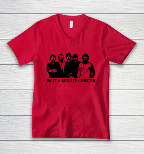 Wait A Minute Chester April Wine V-Neck T-Shirt 3