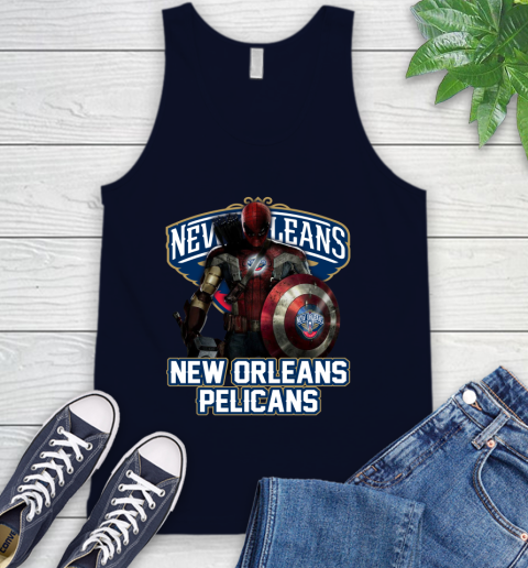 New Orleans Pelicans NBA Basketball Captain America Thor Spider Man Hawkeye Avengers Tank Top 3