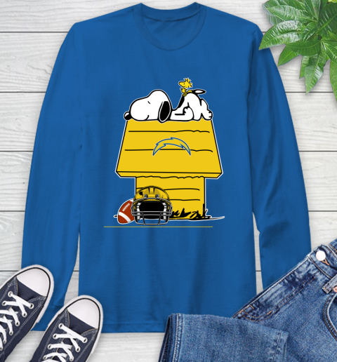 Los Angeles Chargers NFL Football Snoopy Woodstock The Peanuts Movie Long Sleeve T-Shirt 9