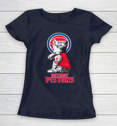 NBA Basketball My Cat Loves Detroit Pistons Women's T-Shirt 2